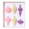 Set of 6 Irregular Mocha Mousse Christmas Tree Flocking Balls