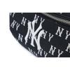 MLB Monogram Series Vintage Floral Print NY Yankees Large Logo Shoulder Zipper Bag Unisex Shoulder Bag Black 3AHSM014N-50BKS