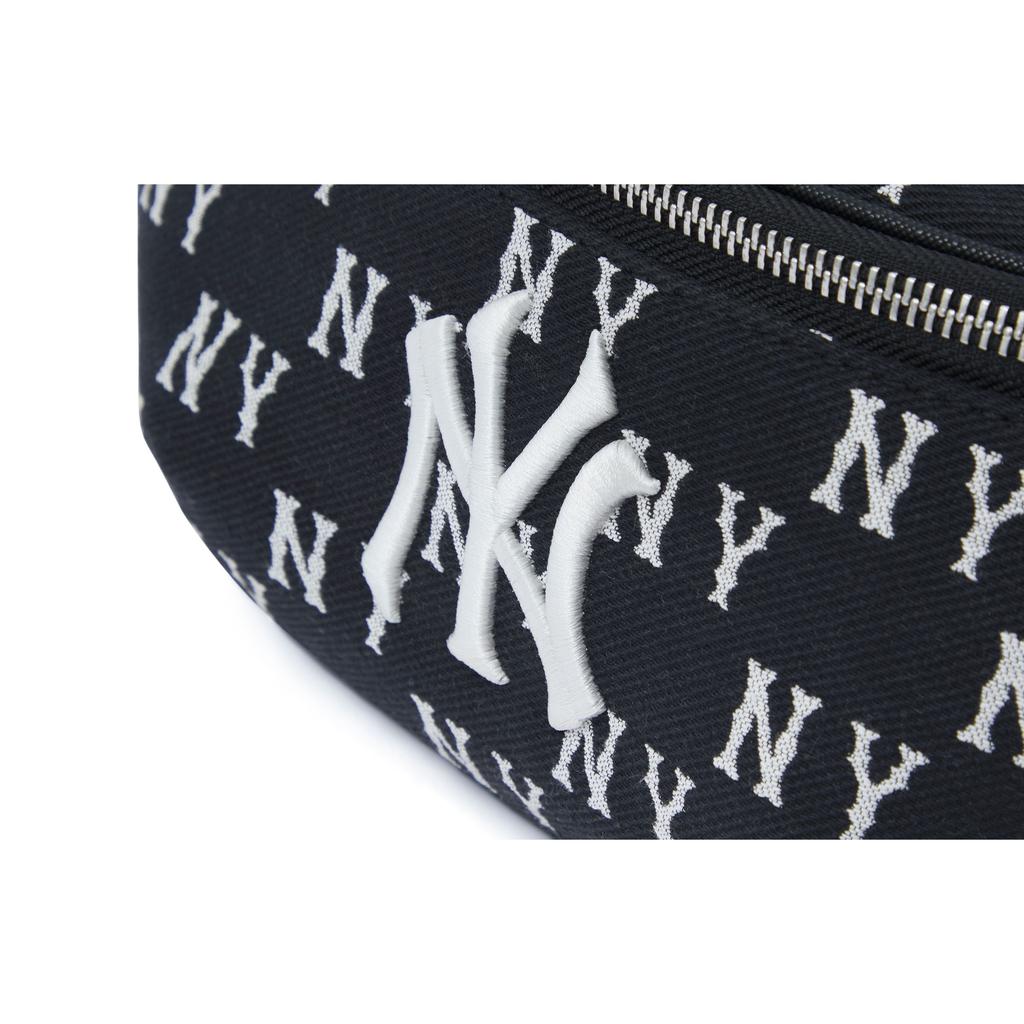 MLB Monogram Series Vintage Floral Print NY Yankees Large Logo Shoulder Zipper Bag Unisex Shoulder Bag Black 3AHSM014N-50BKS