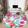 1pc Floral Butterfly Office Round Rug, Non-slip, Soft and Durable Office Rug for Interior Decoration, Perfect for Office, Beautiful Decoration yy26032