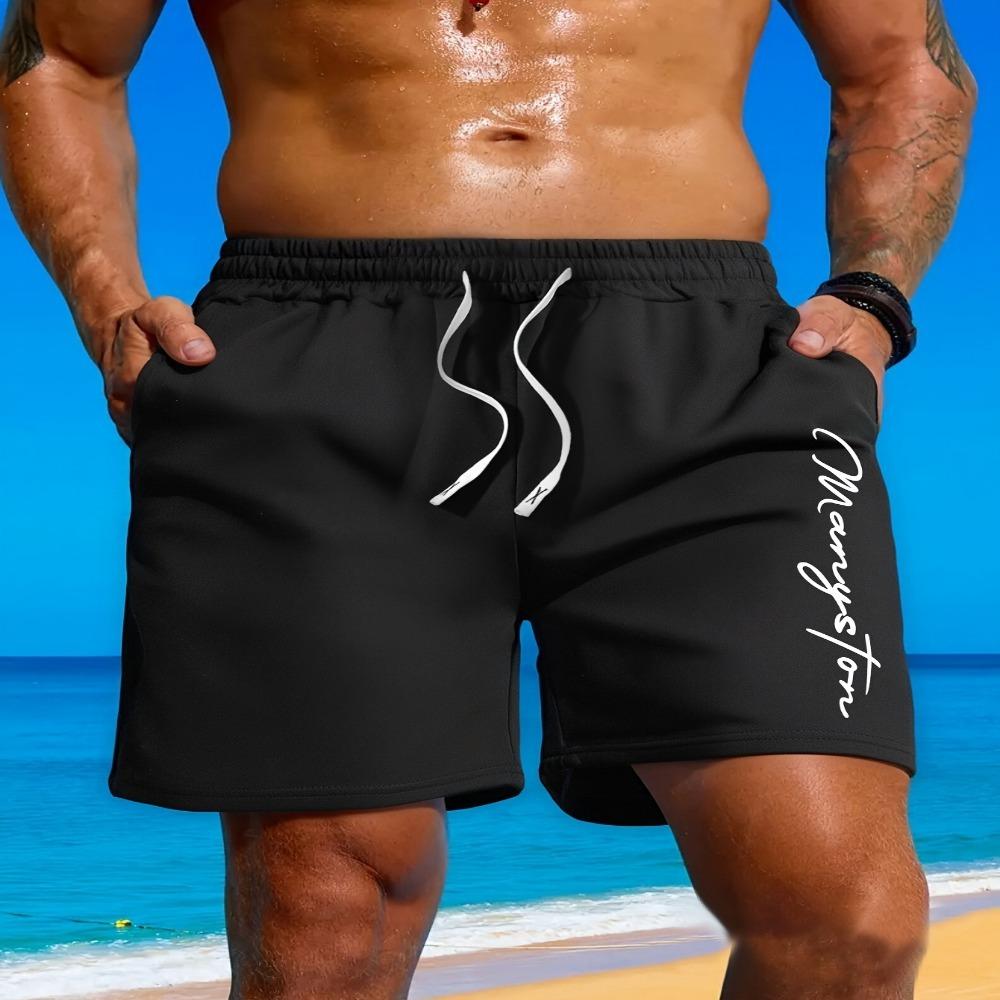 

Korean Youthful Style Printed Black Shorts Men s Summer Loose Versatile Straight-Leg Sports Five-Point Pants XL