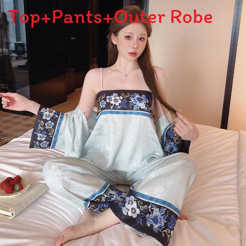 New Style Womens Pajama Set With Satin Fabric And Breathable Design For Home Sleep Comfort