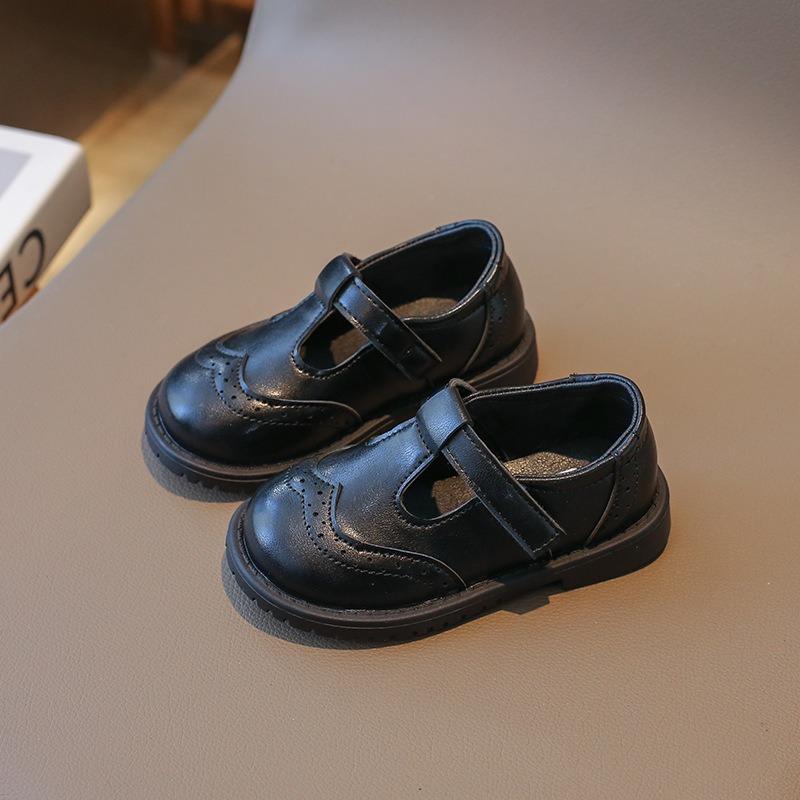 Korean Fashion Versatile Casual Little Girls Princess Leather Children Shoes
