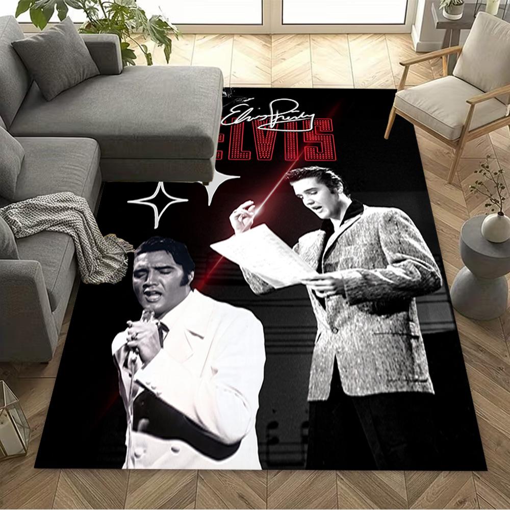 Elvis Presley Legende Bodenmatte Design für Eingangsbereich Esszimmer Spielzimmer Arbeitszimmer Rutschfeste Teppich Büro Heimdekoration Spirituelles Geschenk