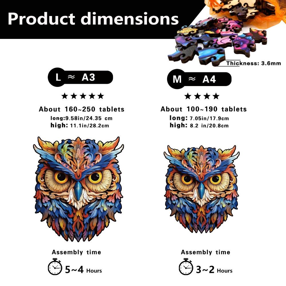 Wooden Owl Puzzle Toy Irregular Special-shaped Puzzle Holiday Gift Puzzle Decompression Game