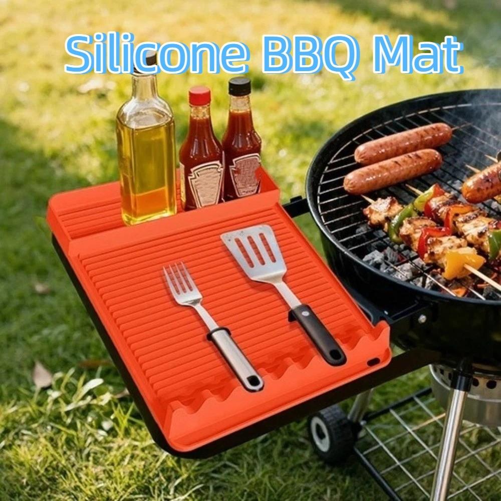 BBQ Accessories Heat-resistant Silicone BBQ Mat Multi-functional Large Grill Mat Non-Stick BBQ Tool Mat Easy To Clean