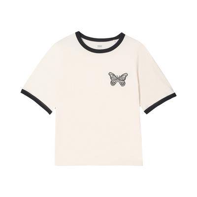Levis Standard Rainbow Series American Knit Casual Embroidered Short Sleeve T-Shirt Women Tops 0065Q-0000