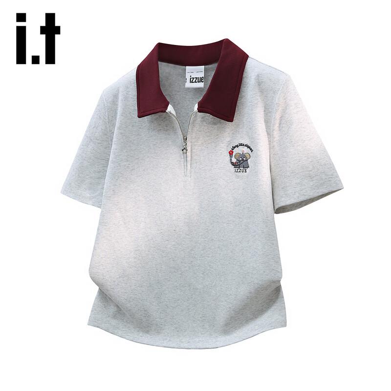 Izzue It Women s Summer Polo Cartoon Embroidered T-Shirt S
