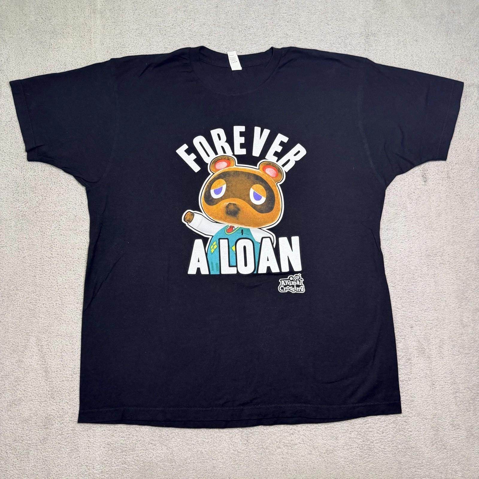 

Animal Crossing Shirt Men s XL Black Short Sleeve Forever A Loan Tultex 202 Tag 3XL
