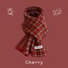New Christmas Cherry Red Warm Scarf White Autumn and Winter with New Red Scarf Soft Waxy Quality Shawl
