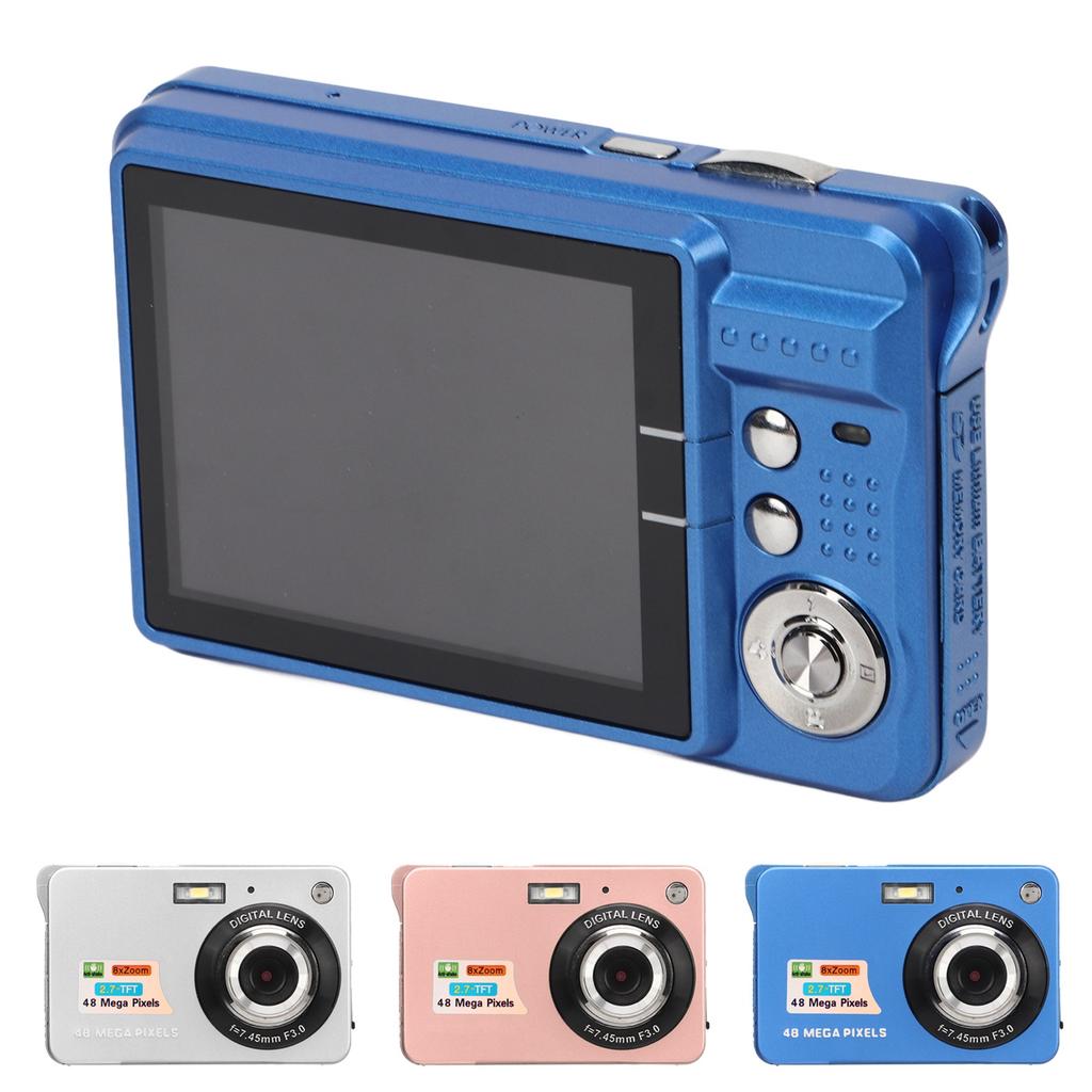 4K Digital Camera Pocket Camera Built In Fill Light 4K 2.7in LCD Compact Camera Portable Rechargeable for Photography