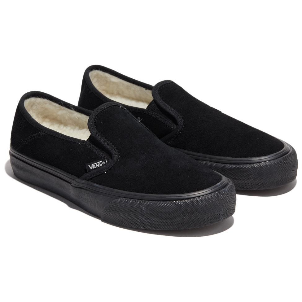 Vans Slip-On Round Toe Comfortable Stylish Warm Low-Top Skate Shoes Unisex Sneakers Black VN0A4BX8BLA