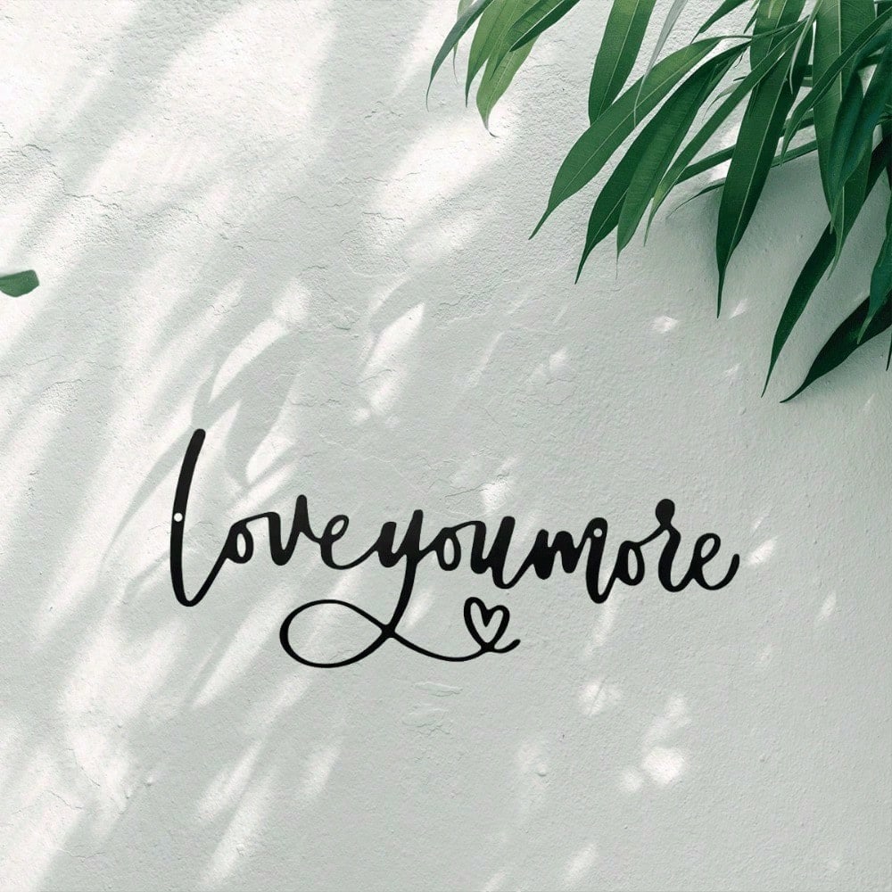 Vintage Love You More Metal Blikbord, Romantische Boerderij Wanddecoratie & Cadeau