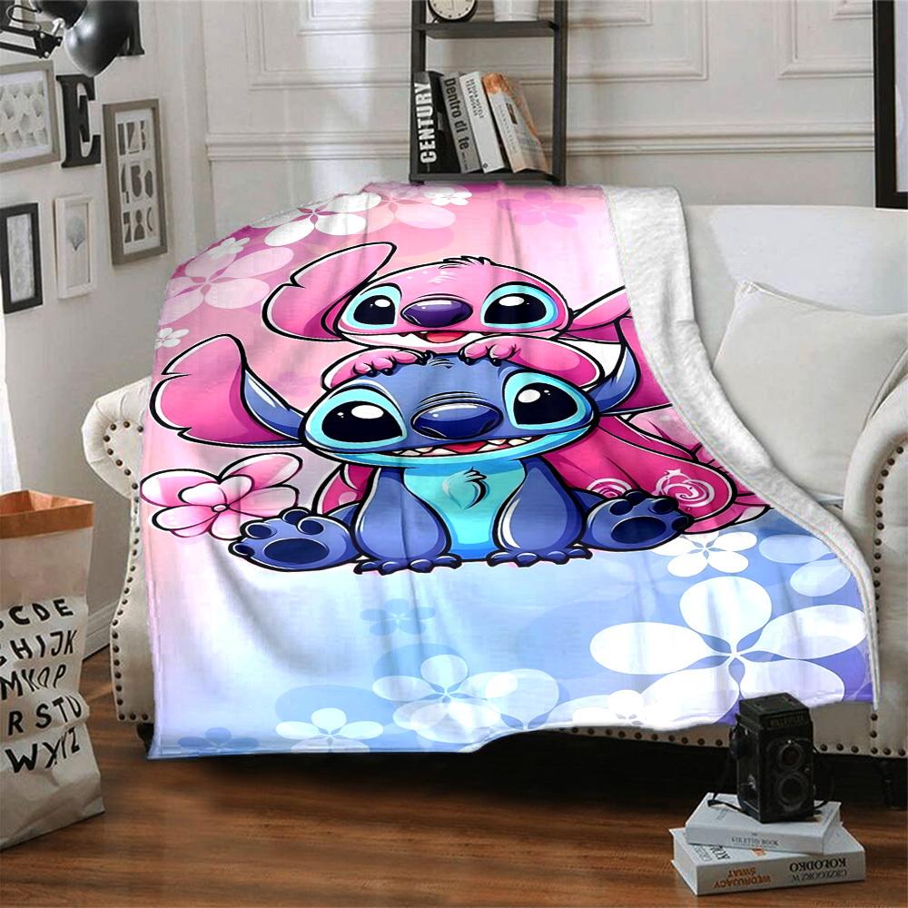 1 Stück Stitch Niedliche Decke Leichte Flanelldecke für Sofa Bett Reisen Camping Wohnzimmer Büro Couch Sessel