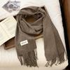 Scarf Women's High-quality Autumn and Winter Solid Color Sweet Neck Protector Imitation Cashmere Scarf Versatile Warm Fringed Shawl