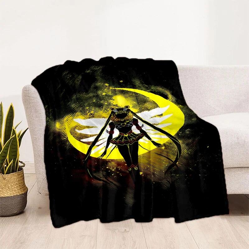 Deka s potiskem Sailor Moon Pretty Soldier Ultra lehká měkká plyšová deka z flanelu na rozkládací pohovku Pohovka Kancelářské dárky