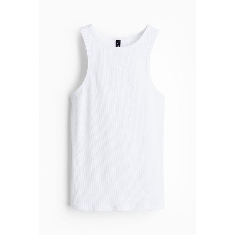 

HM Women clothes Vest Sling Summer Fashion Comfortable Simple Slim fit Rib Vest 1209456 White 155/76A(XXS)