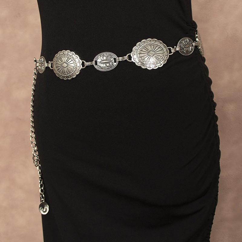 Inspired Metal Ethnic Waist Chain With Engraved Pattern For Women Outfits Casual