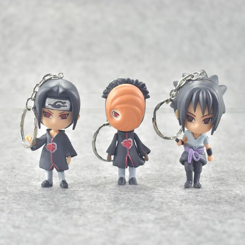 New 6pcs Naruto Pvc Figure Keychain Key Ring Toy Pendant Premium Anime Cosplay Gift
