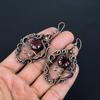 Red Garnet Jewelry, 999 Copper Wire Wrapped Earrings, Handmade Gemstone Jewelry Earrings For Memorial Day