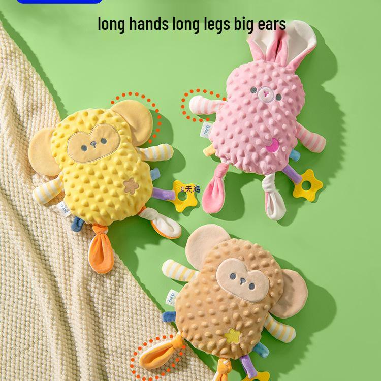 Rabbit Plush Comfort Blanket & Teether for Newborns