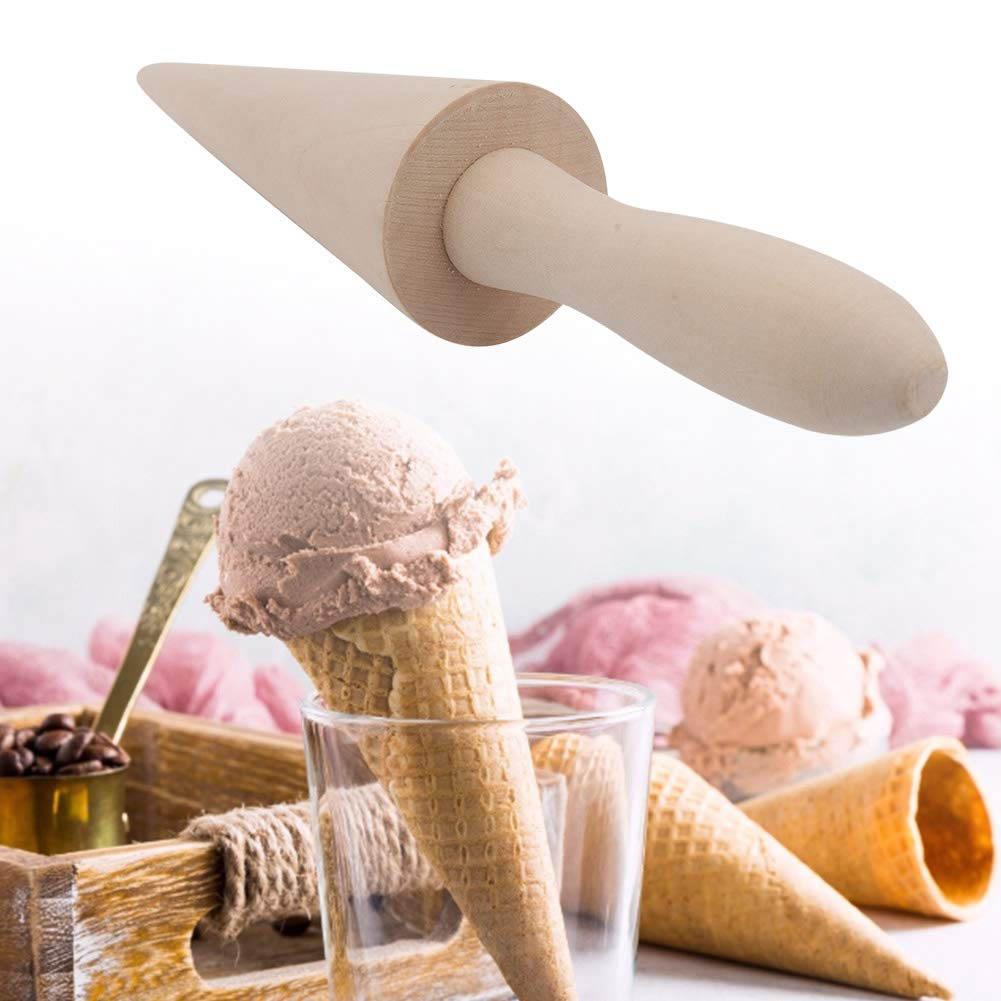 Wood Cone Roller Bakverk Iskrem Cone Mold Bakeverktøy for Home Dessert Shop