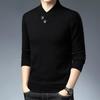 Pierre Cardin Men's Thickened Knit Pullover – Casual Autumn/Winter Long-Sleeved Sweater for Middle-Aged Men