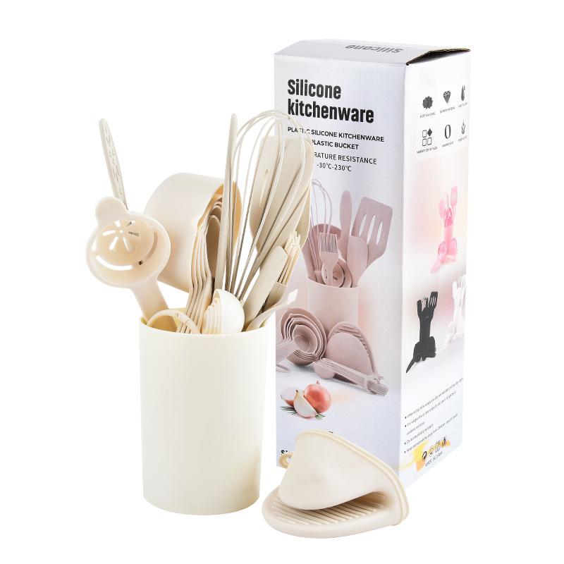 21pcs Baking Cooking Silicone Kitchenware Set Baking Tools Spoon Beater Scraper Steak Spatula
