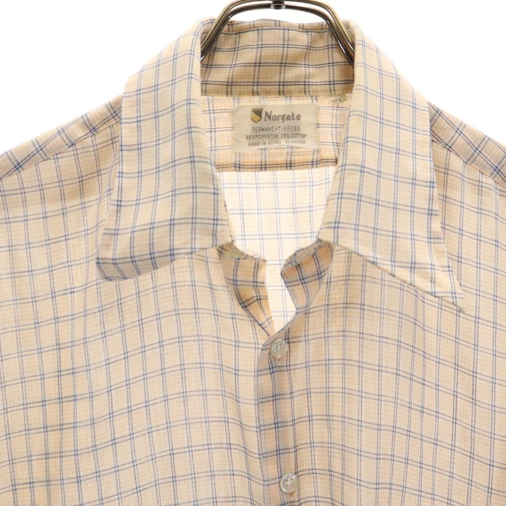 70s 80s Vintage Check Pattern Short Sleeve Box Silhouette Shirt 161/2 Men's Used