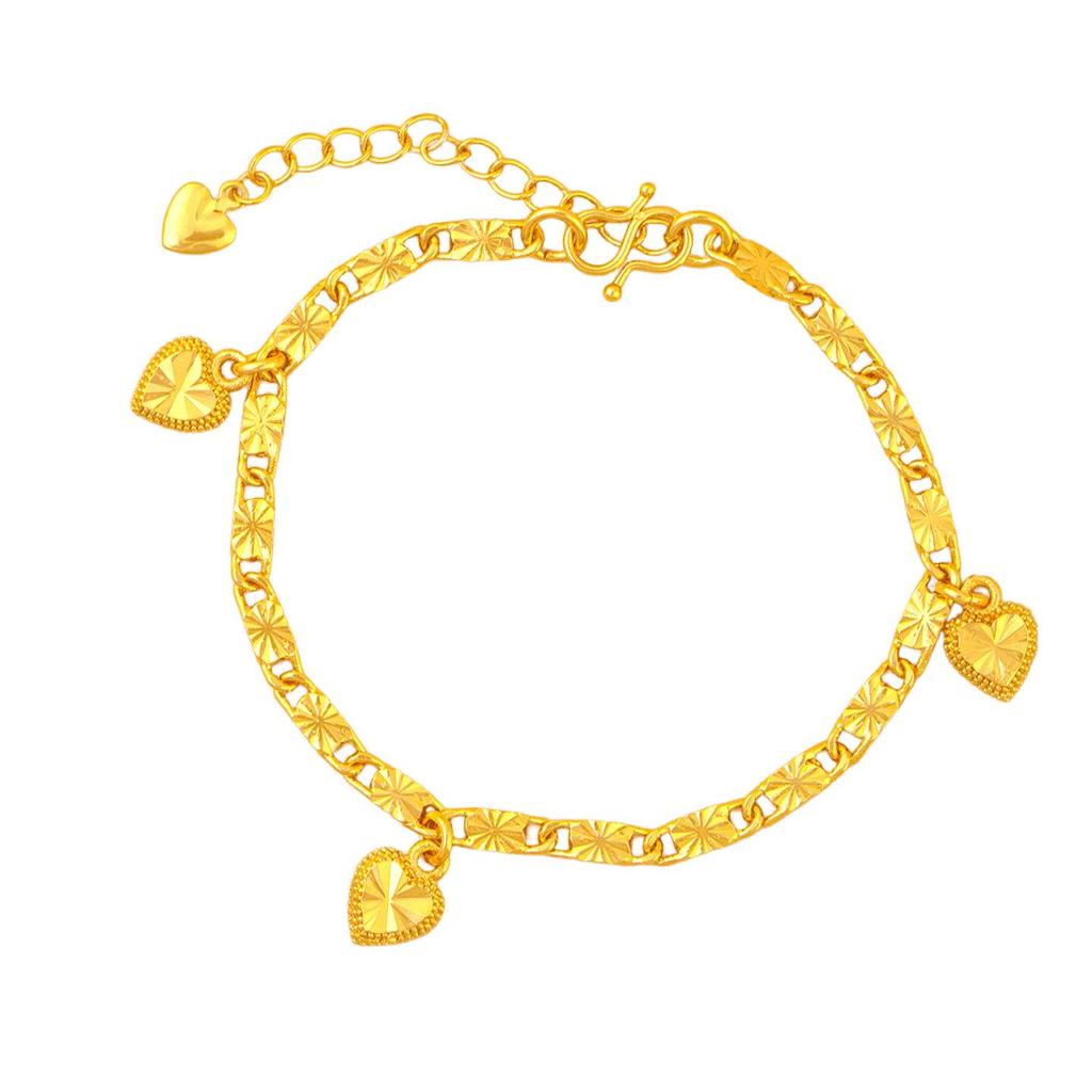 Heart-Shaped Laser Gold Bracelet: Luxury Women's Jewelry Design