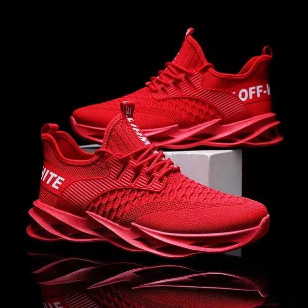 

Туфли мужские новые мужские лезвия летающие тканые дышащие корейская версия повседневная обувь нескользящая износостойкая мягкая подошва модная универсальная спортивная обувь 39 красный