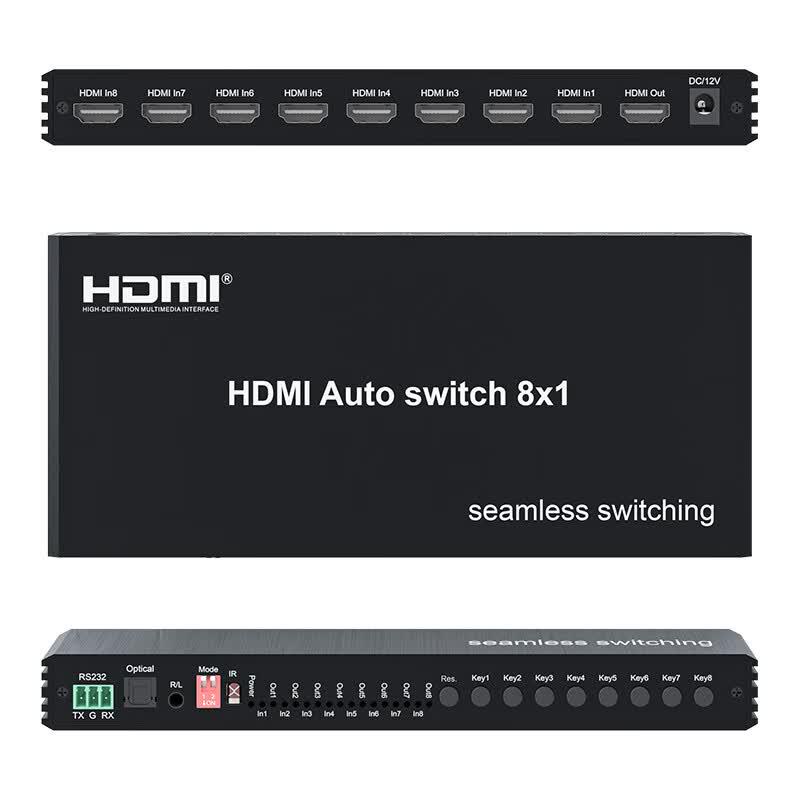 4K 8-Port HDMI Switch with Audio Extractor