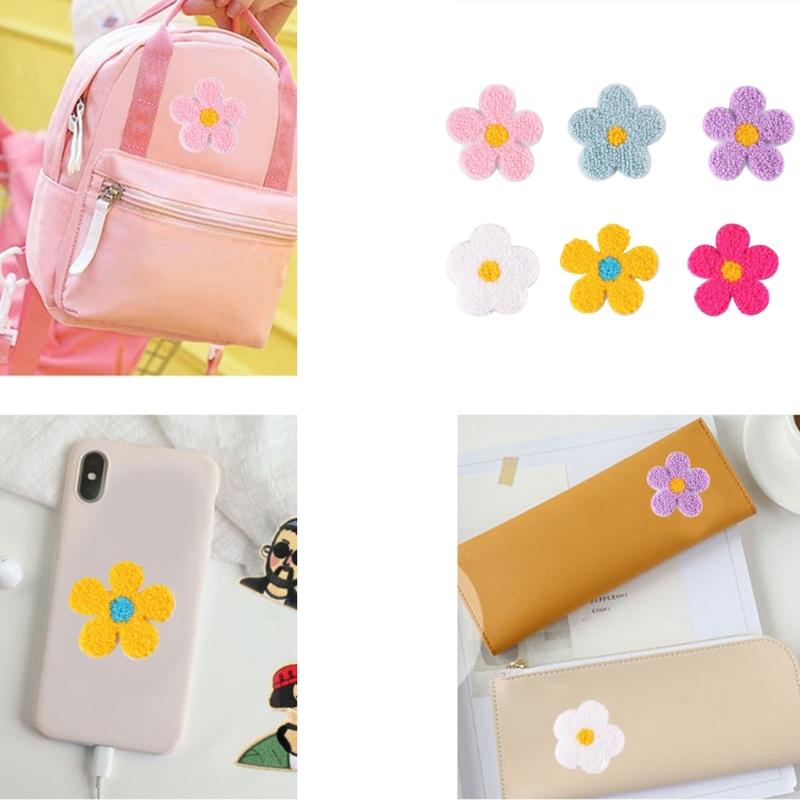 6 Stück Blumen Stickaufnäher Aufbügler Kleine Reparaturflicken Nähflicken Applikationsflicken für Kleidung Tasche