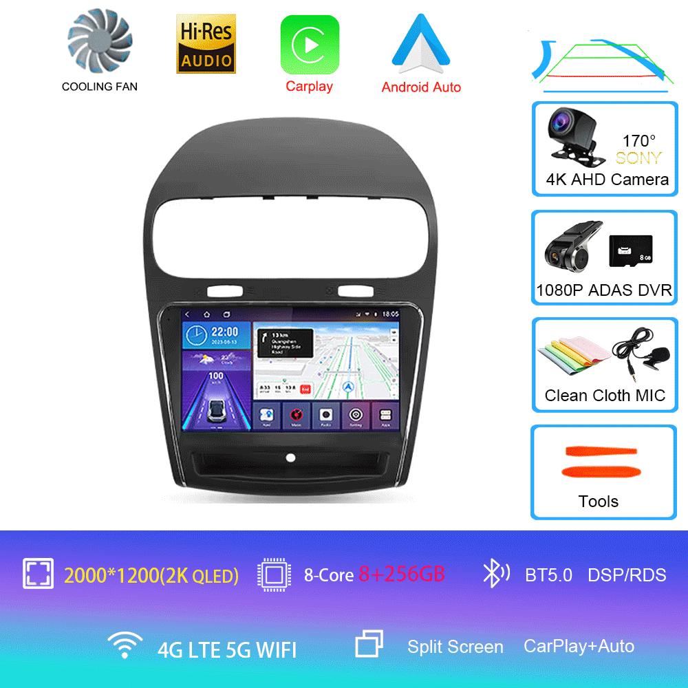 Android 14 Car Radio Carplay Auto For Dodge Journey JC 2011 2012 2013 - 2020 GPS Multimedia Player 360 Camera Video 2 Din Stereo