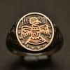 Handcrafted Vintage Thunderbird Seal Ring Men Women Adjustable Open Band Geometric Animal Motif Plated Jewelry