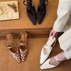 2025 New Brand Women Slipper Fashion Pointed Toe Slip On Ladies Elegant Mules Shoes Thin Low Heel Outdoor Dress Pumps