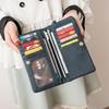 Retro Damen Langbörse Große Kapazität Doppelfach Multi-Kartenfach Geldbörse Mode Multifunktionale Doppeltaschen-Handtasche