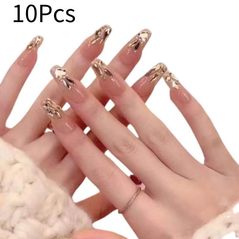 

Champagne Rabbit Nail Stickers Cute Ice Transparent Luxurious Minimalist S