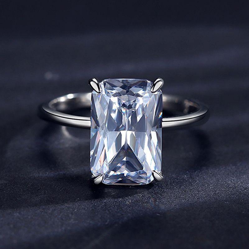 Tancise Classic 925 Sterling Silver  Zircon Ring Ladies Jewelry Wedding Promise Party Gift