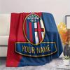 Custom Name Bologna FC2 Flannel Blanket, High quality Comfortable for All Seasons, Home Decor, Warmth and Comfort