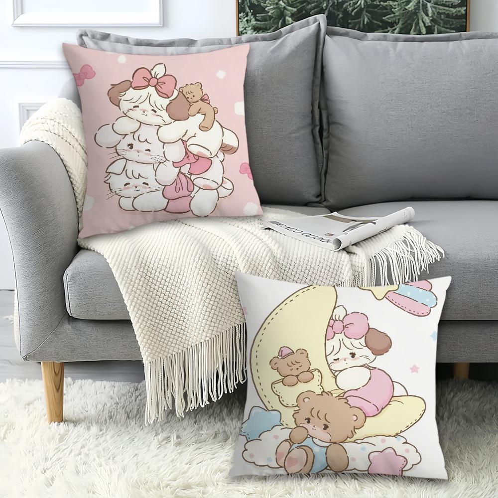 Kawai M-Mikko Cat Carton Pillow Case Office Cushions Suitable For Sofa Car  Decorative Cushion Cover