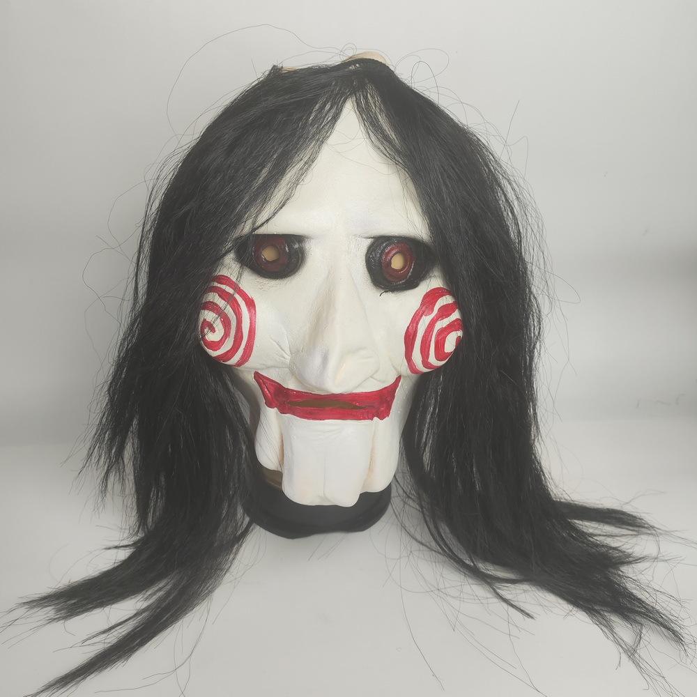 Red-haired Terrifying Clown Mask, Terrifying Hooded Clown Headgear, Halloween Horror Makeup, Buddha and Devil Mask