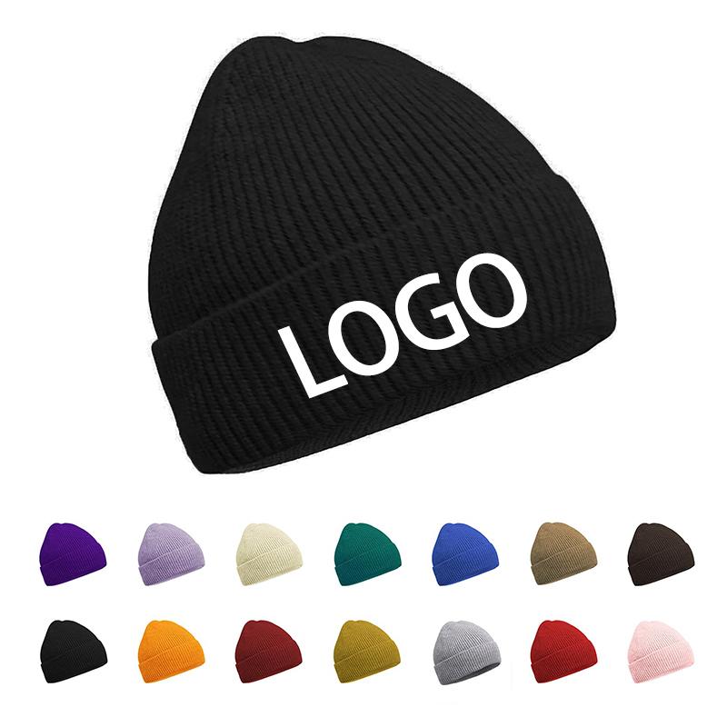 Custom Logo Camouflage Ribbed Knit Cuff Beanie Hat with Bows Unisex Head Warmer for Winter Travel & Beach чёрный