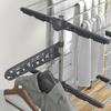 Four-Shelf Collapsing Clothes Horse, With Side Arms and Wheels - Grey