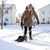 Portable Aluminum Snow Shovel, D-Shaped Handle, 45 cm Blade, Removable Handle, Black