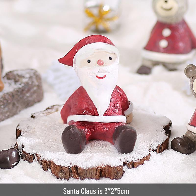 ZAKKA Christmas Resin Animal Miniatures for Desktop Decoration