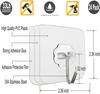 100-300PCS Transparent Stainless Steel Self-Adhesive Hooks Bathroom Towel Clothes Storage Sticker Hooks Key Hangers Storage