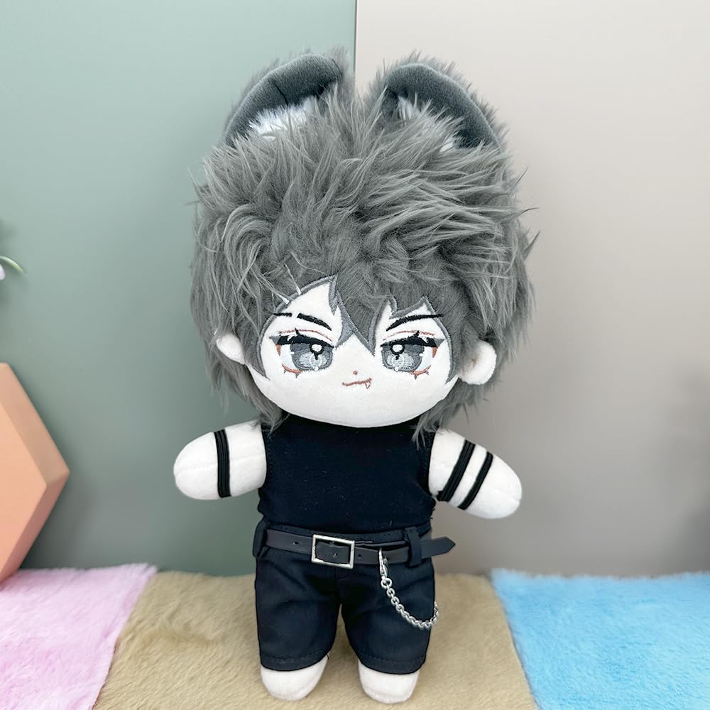 Niannyyhouse 20cm Cotton Doll Clothes Black Vest Pants Belt Accessories Stuffed Toy Clothes Dress Up