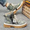 Fashion Spring Autumn Denim Canvas Men Boots 2024 Designer High Top Men Casual Shoes Outdoor Motorcycle Boots for Men botas masculino