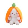 Non-Toxic Cute Strawberry Carrot Rabbit Plush Toy Stuffed Creative Into Fruit Transform Baby Cuddly Bunny Doll For Kid Birthday Gift